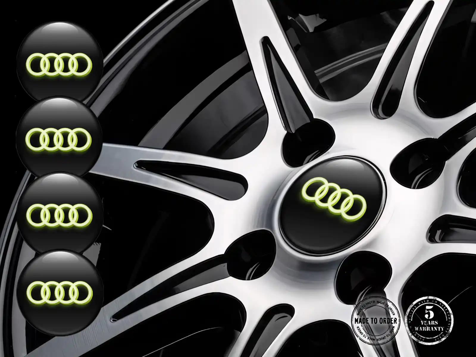 Audi Pegatina de Tapacubos Estilo Logos de Cúpula Custom